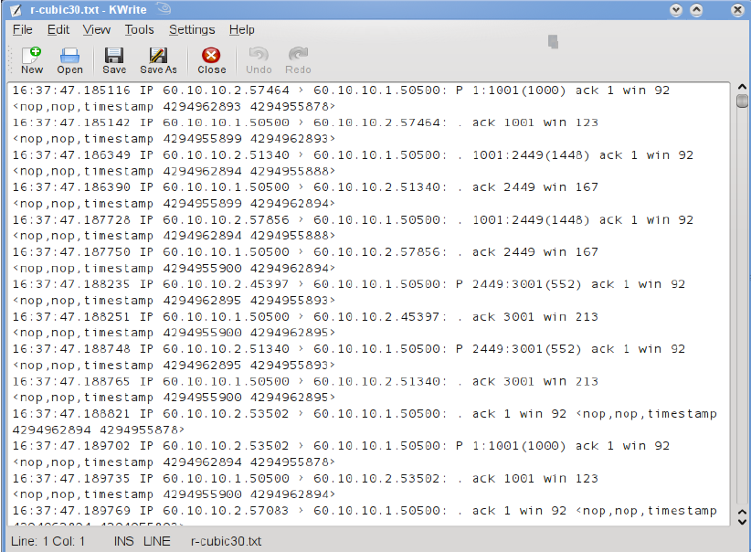A screenshot showcasing the packet analysis output done in Tcpdump.