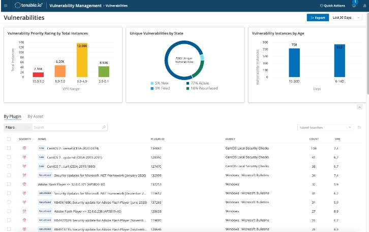 Tenable Vulnerability Management report sample