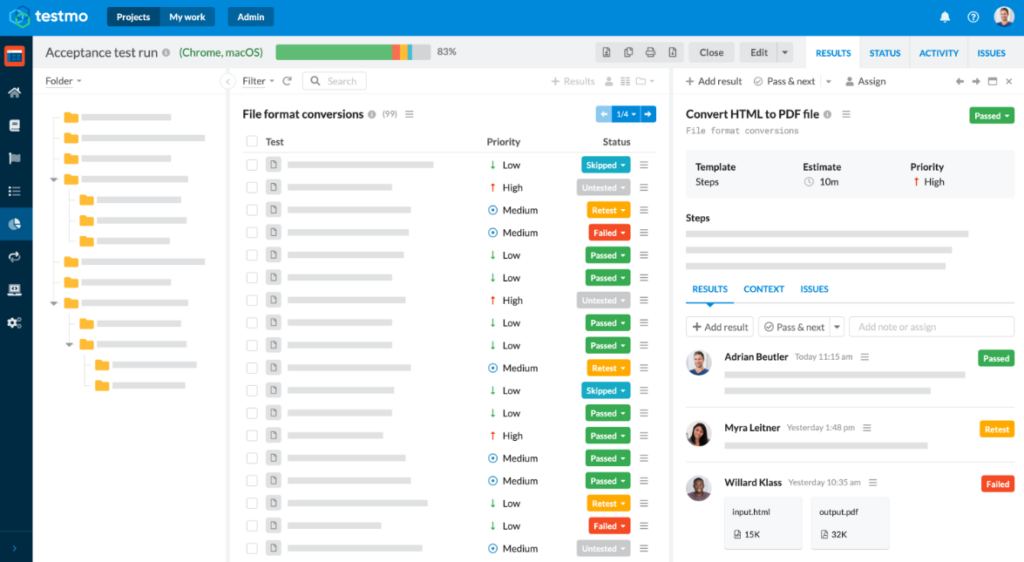 Testmo file format conversions screenshot