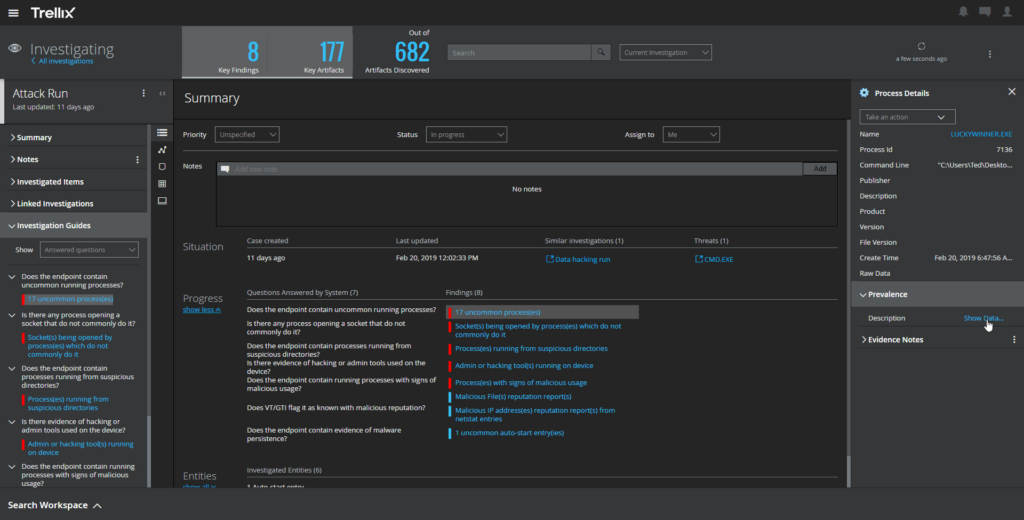 Trellix Data Loss Prevention interface