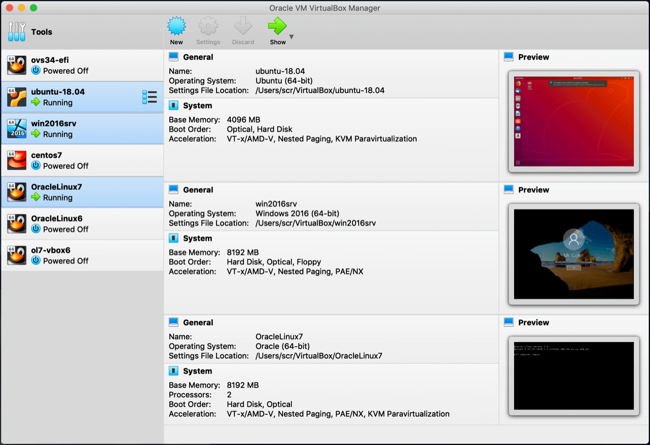 VDI solution VirtualBox's interface