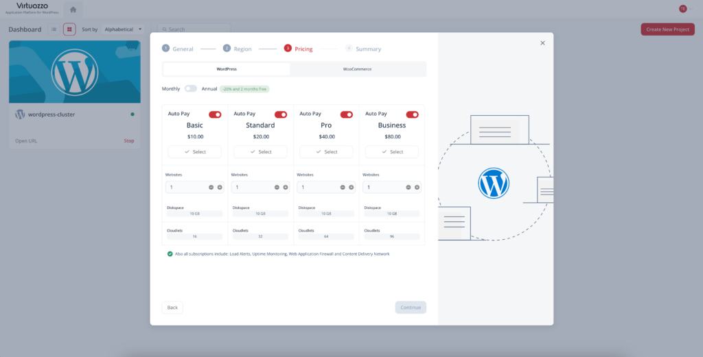 Sample project done with the services of Virtuozzo server virtualization software