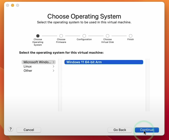 VMware Fusion screenshot