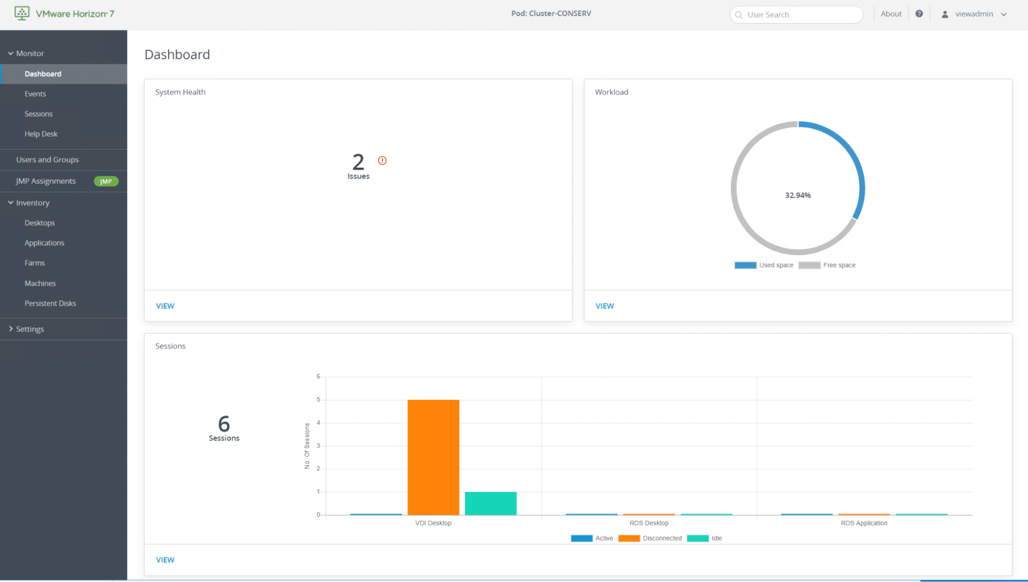 VMware Horizon interface screenshot