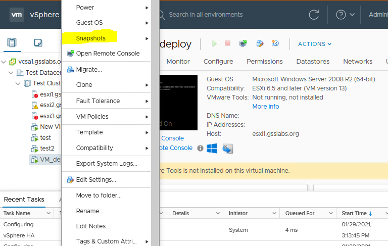 VMware infrastructure automation tools interface