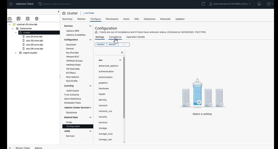 vSphere demo screenshot