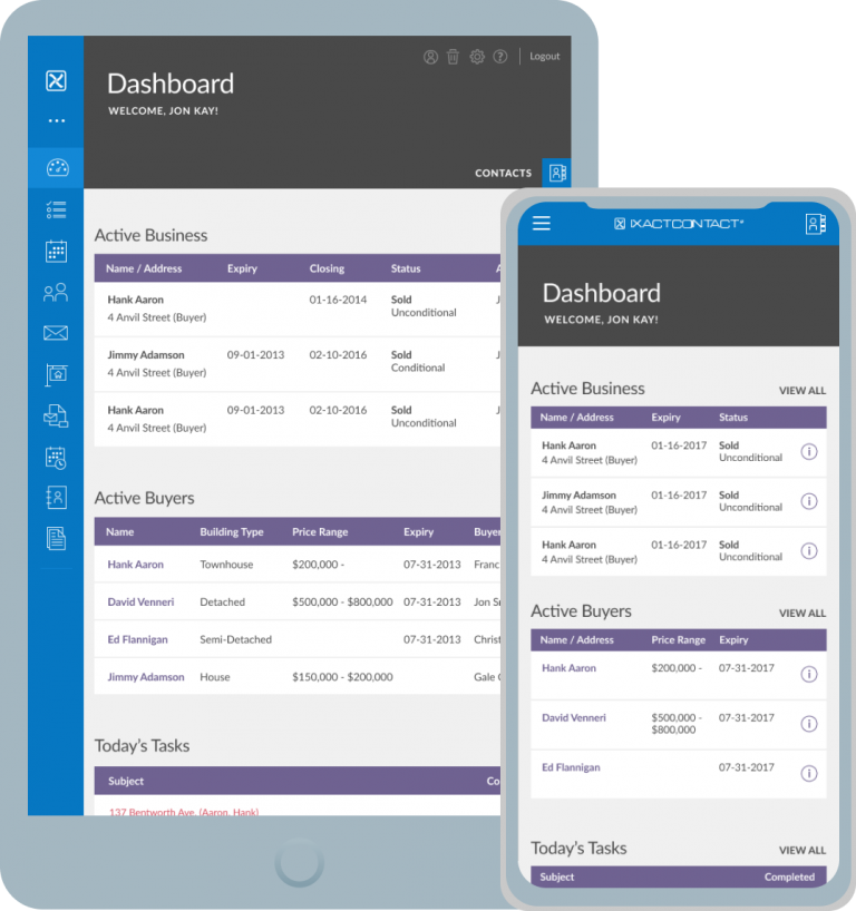 A photo of the mobile view of the dashboard for Whitecap.