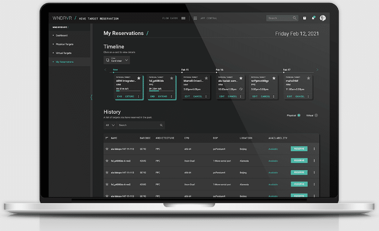 Wind River VxWorks all device sample dashboard