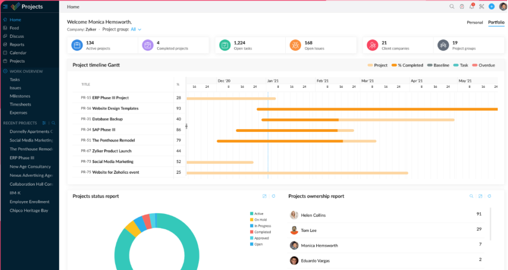 Zoho software development tracking tools