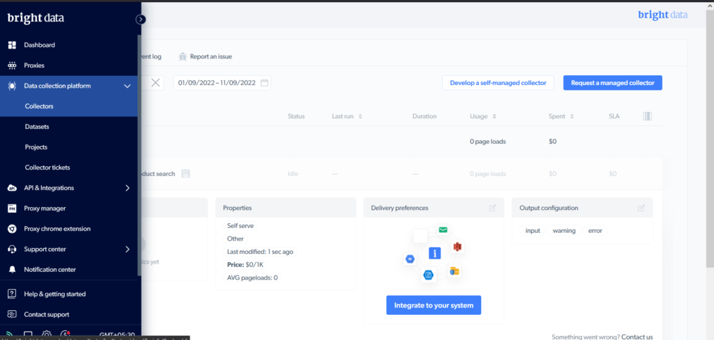 Bright Data extraction software interface