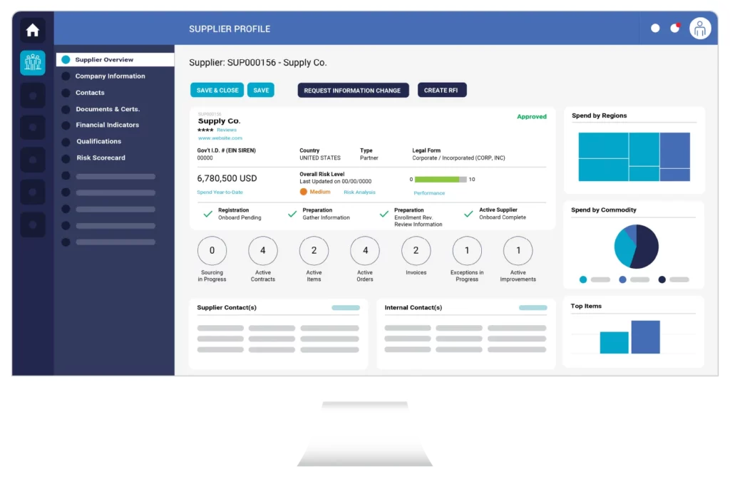 Ivalua IT procurement software interface
