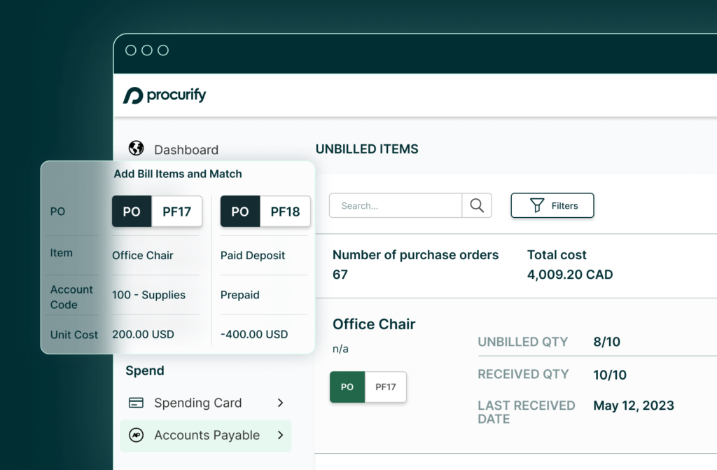 Procurify IT procurement software interface